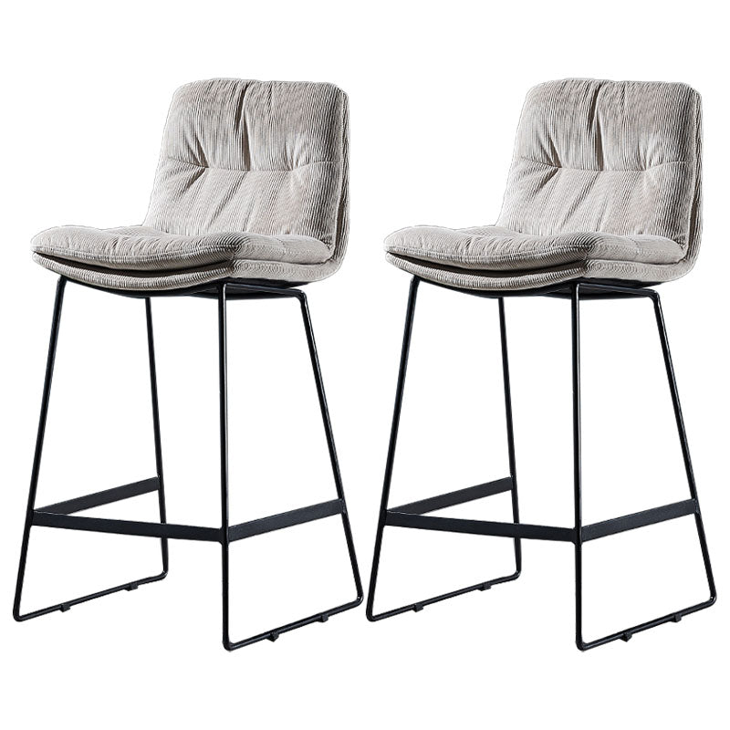 Scandinavian Matte Finish Leather Barstool Restaurant Upholstered Stool Grey 2 Piece Set Counter Stool(26"H) Clearhalo 'Bar Furniture' 'Bar Stools' 'bar_stools' 'furn' 'furn_bar_stools' 'Furniture' 'furniture_bar_stools' 'Kitchen & Dining Furniture' 4939911