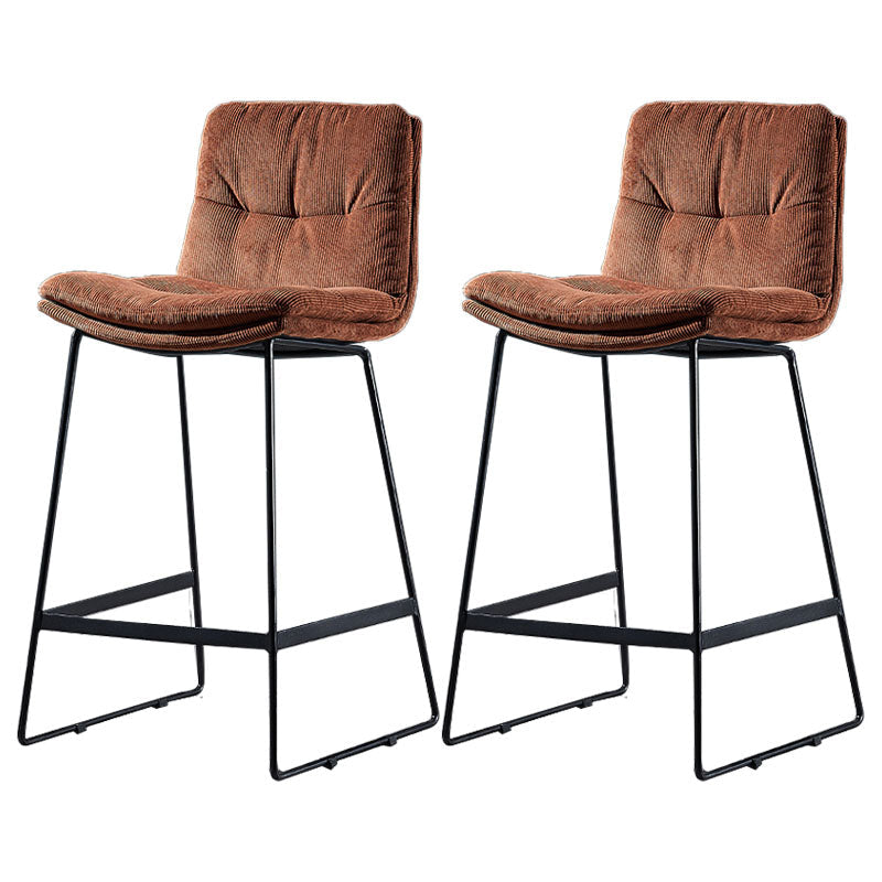 Scandinavian Matte Finish Leather Barstool Restaurant Upholstered Stool Dark Brown 2 Piece Set Counter Stool(26"H) Clearhalo 'Bar Furniture' 'Bar Stools' 'bar_stools' 'furn' 'furn_bar_stools' 'Furniture' 'furniture_bar_stools' 'Kitchen & Dining Furniture' 4939915
