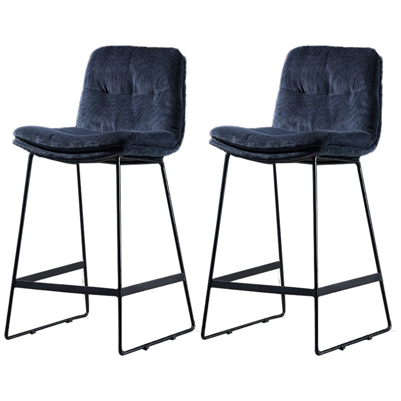Scandinavian Matte Finish Leather Barstool Restaurant Upholstered Stool Navy Blue 2 Piece Set Counter Stool(26"H) Clearhalo 'Bar Furniture' 'Bar Stools' 'bar_stools' 'furn' 'furn_bar_stools' 'Furniture' 'furniture_bar_stools' 'Kitchen & Dining Furniture' 4939916