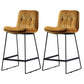 Scandinavian Matte Finish Leather Barstool Restaurant Upholstered Stool Ginger 2 Piece Set Counter Stool(26"H) Clearhalo 'Bar Furniture' 'Bar Stools' 'bar_stools' 'furn' 'furn_bar_stools' 'Furniture' 'furniture_bar_stools' 'Kitchen & Dining Furniture' 4939917