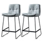 Scandinavian Matte Finish Leather Barstool Restaurant Upholstered Stool Light Gray 2 Piece Set Counter Stool(26"H) Clearhalo 'Bar Furniture' 'Bar Stools' 'bar_stools' 'furn' 'furn_bar_stools' 'Furniture' 'furniture_bar_stools' 'Kitchen & Dining Furniture' 4939919