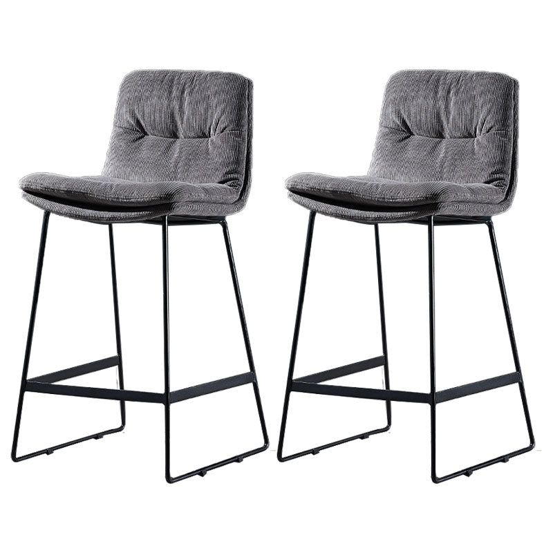 Scandinavian Matte Finish Leather Barstool Restaurant Upholstered Stool Silver Gray 2 Piece Set Counter Stool(26"H) Clearhalo 'Bar Furniture' 'Bar Stools' 'bar_stools' 'furn' 'furn_bar_stools' 'Furniture' 'furniture_bar_stools' 'Kitchen & Dining Furniture' 4939921