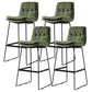 Scandinavian Matte Finish Leather Barstool Restaurant Upholstered Stool Blackish Green 4 Piece Set Bar Stool(30"H) Clearhalo 'Bar Furniture' 'Bar Stools' 'bar_stools' 'furn' 'furn_bar_stools' 'Furniture' 'furniture_bar_stools' 'Kitchen & Dining Furniture' 4939922