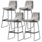 Scandinavian Matte Finish Leather Barstool Restaurant Upholstered Stool Grey 4 Piece Set Bar Stool(30"H) Clearhalo 'Bar Furniture' 'Bar Stools' 'bar_stools' 'furn' 'furn_bar_stools' 'Furniture' 'furniture_bar_stools' 'Kitchen & Dining Furniture' 4939923