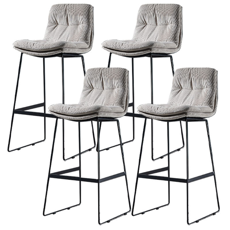 Scandinavian Matte Finish Leather Barstool Restaurant Upholstered Stool Grey 4 Piece Set Bar Stool(30"H) Clearhalo 'Bar Furniture' 'Bar Stools' 'bar_stools' 'furn' 'furn_bar_stools' 'Furniture' 'furniture_bar_stools' 'Kitchen & Dining Furniture' 4939923