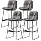 Scandinavian Matte Finish Leather Barstool Restaurant Upholstered Stool Dark Gray 4 Piece Set Bar Stool(30"H) Clearhalo 'Bar Furniture' 'Bar Stools' 'bar_stools' 'furn' 'furn_bar_stools' 'Furniture' 'furniture_bar_stools' 'Kitchen & Dining Furniture' 4939924