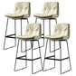 Scandinavian Matte Finish Leather Barstool Restaurant Upholstered Stool Beige 4 Piece Set Bar Stool(30"H) Clearhalo 'Bar Furniture' 'Bar Stools' 'bar_stools' 'furn' 'furn_bar_stools' 'Furniture' 'furniture_bar_stools' 'Kitchen & Dining Furniture' 4939925