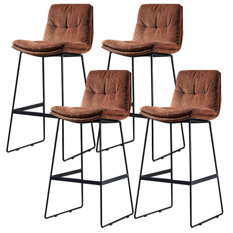 Scandinavian Matte Finish Leather Barstool Restaurant Upholstered Stool Dark Brown 4 Piece Set Bar Stool(30"H) Clearhalo 'Bar Furniture' 'Bar Stools' 'bar_stools' 'furn' 'furn_bar_stools' 'Furniture' 'furniture_bar_stools' 'Kitchen & Dining Furniture' 4939927
