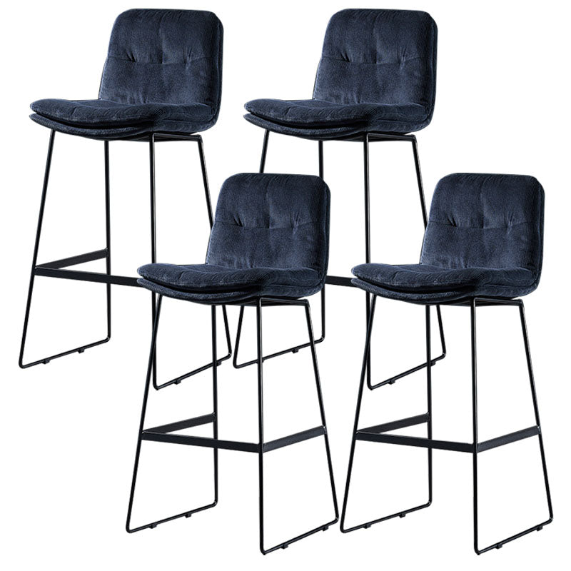 Scandinavian Matte Finish Leather Barstool Restaurant Upholstered Stool Navy Blue 4 Piece Set Bar Stool(30"H) Clearhalo 'Bar Furniture' 'Bar Stools' 'bar_stools' 'furn' 'furn_bar_stools' 'Furniture' 'furniture_bar_stools' 'Kitchen & Dining Furniture' 4939928