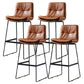 Scandinavian Matte Finish Leather Barstool Restaurant Upholstered Stool Brown 4 Piece Set Bar Stool(30"H) Clearhalo 'Bar Furniture' 'Bar Stools' 'bar_stools' 'furn' 'furn_bar_stools' 'Furniture' 'furniture_bar_stools' 'Kitchen & Dining Furniture' 4939930