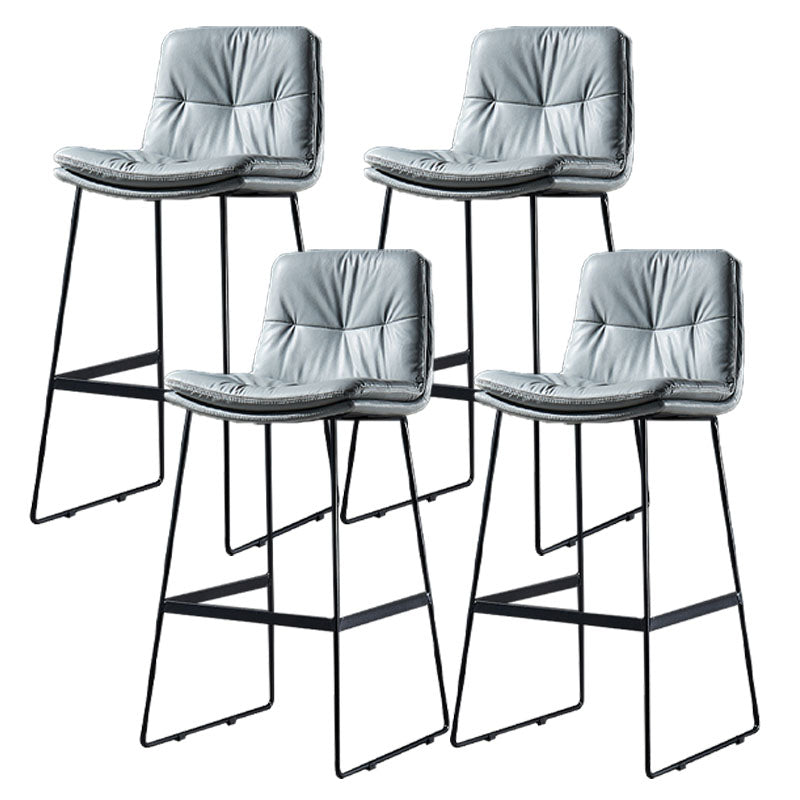 Scandinavian Matte Finish Leather Barstool Restaurant Upholstered Stool Light Gray 4 Piece Set Bar Stool(30"H) Clearhalo 'Bar Furniture' 'Bar Stools' 'bar_stools' 'furn' 'furn_bar_stools' 'Furniture' 'furniture_bar_stools' 'Kitchen & Dining Furniture' 4939931