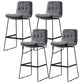 Scandinavian Matte Finish Leather Barstool Restaurant Upholstered Stool Silver Gray 4 Piece Set Bar Stool(30"H) Clearhalo 'Bar Furniture' 'Bar Stools' 'bar_stools' 'furn' 'furn_bar_stools' 'Furniture' 'furniture_bar_stools' 'Kitchen & Dining Furniture' 4939933