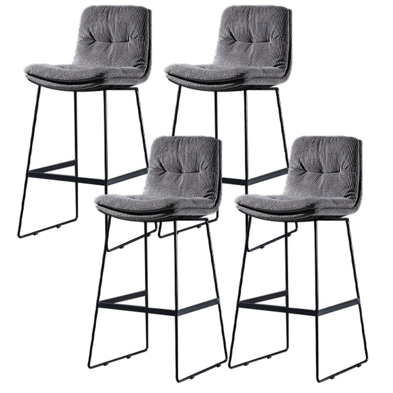 Scandinavian Matte Finish Leather Barstool Restaurant Upholstered Stool Silver Gray 4 Piece Set Bar Stool(30"H) Clearhalo 'Bar Furniture' 'Bar Stools' 'bar_stools' 'furn' 'furn_bar_stools' 'Furniture' 'furniture_bar_stools' 'Kitchen & Dining Furniture' 4939933