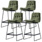 Scandinavian Matte Finish Leather Barstool Restaurant Upholstered Stool Blackish Green 4 Piece Set Counter Stool(26"H) Clearhalo 'Bar Furniture' 'Bar Stools' 'bar_stools' 'furn' 'furn_bar_stools' 'Furniture' 'furniture_bar_stools' 'Kitchen & Dining Furniture' 4939934