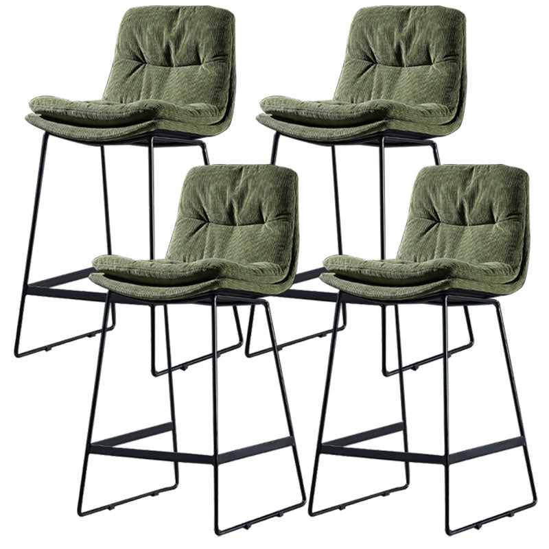 Scandinavian Matte Finish Leather Barstool Restaurant Upholstered Stool Blackish Green 4 Piece Set Counter Stool(26"H) Clearhalo 'Bar Furniture' 'Bar Stools' 'bar_stools' 'furn' 'furn_bar_stools' 'Furniture' 'furniture_bar_stools' 'Kitchen & Dining Furniture' 4939934
