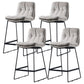 Scandinavian Matte Finish Leather Barstool Restaurant Upholstered Stool Grey 4 Piece Set Counter Stool(26"H) Clearhalo 'Bar Furniture' 'Bar Stools' 'bar_stools' 'furn' 'furn_bar_stools' 'Furniture' 'furniture_bar_stools' 'Kitchen & Dining Furniture' 4939935