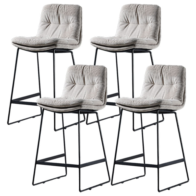 Scandinavian Matte Finish Leather Barstool Restaurant Upholstered Stool Grey 4 Piece Set Counter Stool(26"H) Clearhalo 'Bar Furniture' 'Bar Stools' 'bar_stools' 'furn' 'furn_bar_stools' 'Furniture' 'furniture_bar_stools' 'Kitchen & Dining Furniture' 4939935