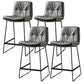 Scandinavian Matte Finish Leather Barstool Restaurant Upholstered Stool Dark Gray 4 Piece Set Counter Stool(26"H) Clearhalo 'Bar Furniture' 'Bar Stools' 'bar_stools' 'furn' 'furn_bar_stools' 'Furniture' 'furniture_bar_stools' 'Kitchen & Dining Furniture' 4939936