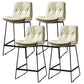 Scandinavian Matte Finish Leather Barstool Restaurant Upholstered Stool Beige 4 Piece Set Counter Stool(26"H) Clearhalo 'Bar Furniture' 'Bar Stools' 'bar_stools' 'furn' 'furn_bar_stools' 'Furniture' 'furniture_bar_stools' 'Kitchen & Dining Furniture' 4939937
