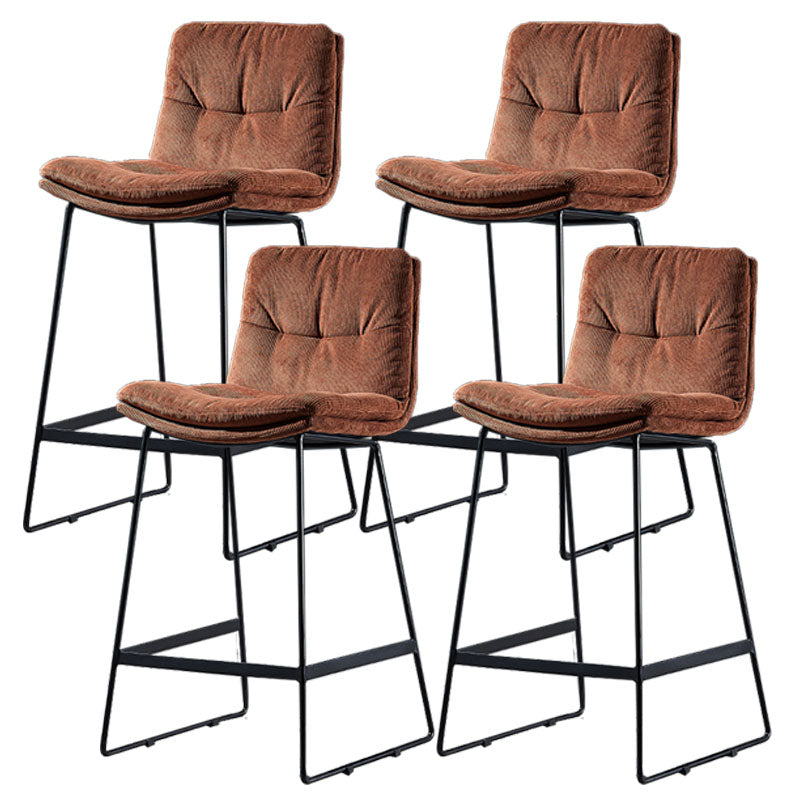 Scandinavian Matte Finish Leather Barstool Restaurant Upholstered Stool Dark Brown 4 Piece Set Counter Stool(26"H) Clearhalo 'Bar Furniture' 'Bar Stools' 'bar_stools' 'furn' 'furn_bar_stools' 'Furniture' 'furniture_bar_stools' 'Kitchen & Dining Furniture' 4939939