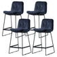 Scandinavian Matte Finish Leather Barstool Restaurant Upholstered Stool Navy Blue 4 Piece Set Counter Stool(26"H) Clearhalo 'Bar Furniture' 'Bar Stools' 'bar_stools' 'furn' 'furn_bar_stools' 'Furniture' 'furniture_bar_stools' 'Kitchen & Dining Furniture' 4939940