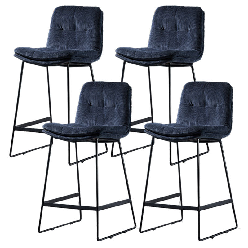 Scandinavian Matte Finish Leather Barstool Restaurant Upholstered Stool Navy Blue 4 Piece Set Counter Stool(26"H) Clearhalo 'Bar Furniture' 'Bar Stools' 'bar_stools' 'furn' 'furn_bar_stools' 'Furniture' 'furniture_bar_stools' 'Kitchen & Dining Furniture' 4939940