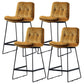 Scandinavian Matte Finish Leather Barstool Restaurant Upholstered Stool Ginger 4 Piece Set Counter Stool(26"H) Clearhalo 'Bar Furniture' 'Bar Stools' 'bar_stools' 'furn' 'furn_bar_stools' 'Furniture' 'furniture_bar_stools' 'Kitchen & Dining Furniture' 4939941