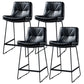 Scandinavian Matte Finish Leather Barstool Restaurant Upholstered Stool Black 4 Piece Set Counter Stool(26"H) Clearhalo 'Bar Furniture' 'Bar Stools' 'bar_stools' 'furn' 'furn_bar_stools' 'Furniture' 'furniture_bar_stools' 'Kitchen & Dining Furniture' 4939944