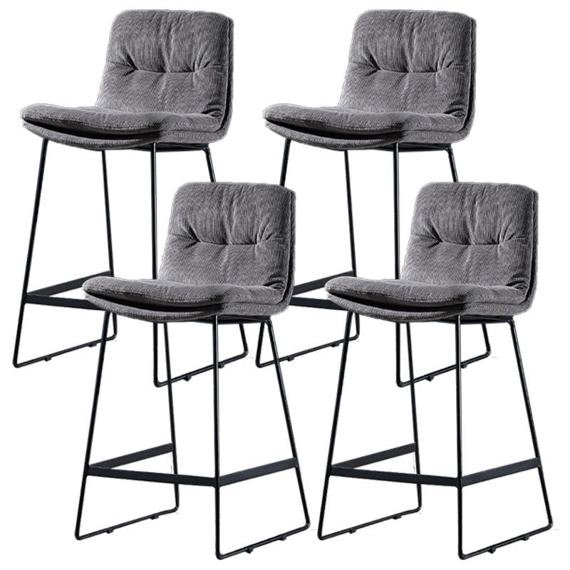Scandinavian Matte Finish Leather Barstool Restaurant Upholstered Stool Silver Gray 4 Piece Set Counter Stool(26"H) Clearhalo 'Bar Furniture' 'Bar Stools' 'bar_stools' 'furn' 'furn_bar_stools' 'Furniture' 'furniture_bar_stools' 'Kitchen & Dining Furniture' 4939945