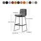 Scandinavian Matte Finish Leather Barstool Restaurant Upholstered Stool Clearhalo 'Bar Furniture' 'Bar Stools' 'bar_stools' 'furn' 'furn_bar_stools' 'Furniture' 'furniture_bar_stools' 'Kitchen & Dining Furniture' 4939947
