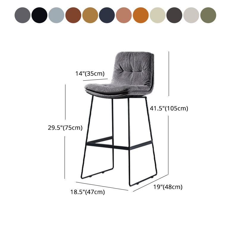 Scandinavian Matte Finish Leather Barstool Restaurant Upholstered Stool Clearhalo 'Bar Furniture' 'Bar Stools' 'bar_stools' 'furn' 'furn_bar_stools' 'Furniture' 'furniture_bar_stools' 'Kitchen & Dining Furniture' 4939947