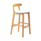 Scandinavian Rubberwood Home Barstool Matte Finish Upholstered Stool White 1 Piece Clearhalo 'Bar Furniture' 'Bar Stools' 'bar_stools' 'Furniture' 'furniture_bar_stools' 'Kitchen & Dining Furniture' 4939949