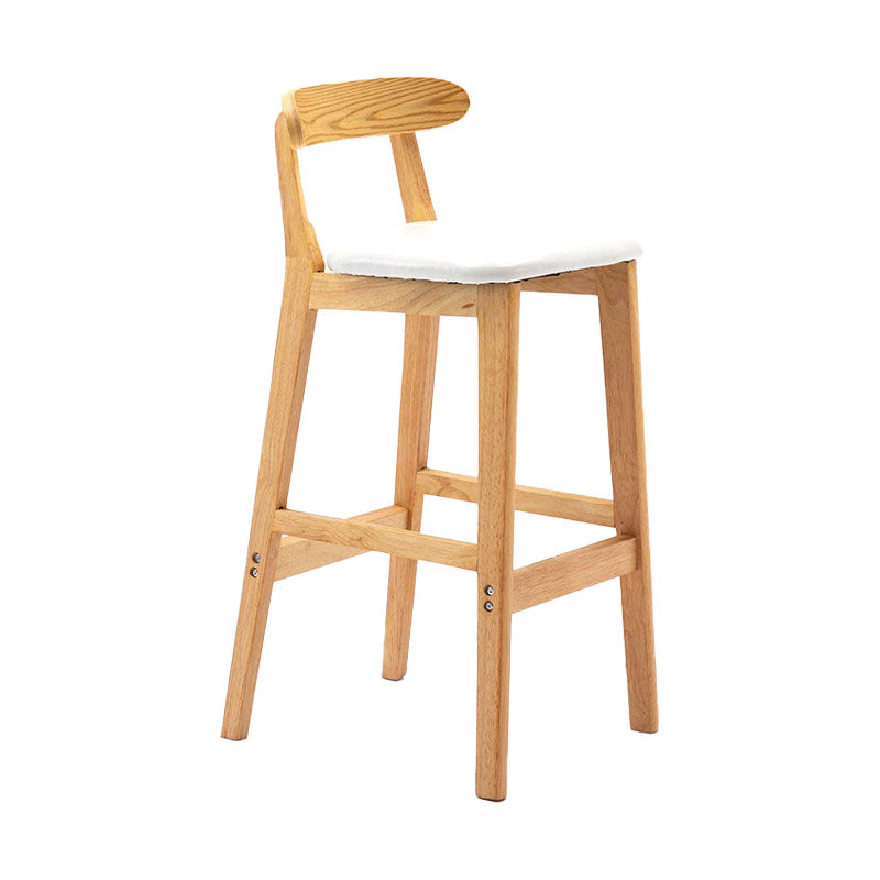 Scandinavian Rubberwood Home Barstool Matte Finish Upholstered Stool White 1 Piece Clearhalo 'Bar Furniture' 'Bar Stools' 'bar_stools' 'Furniture' 'furniture_bar_stools' 'Kitchen & Dining Furniture' 4939949