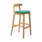 Scandinavian Rubberwood Home Barstool Matte Finish Upholstered Stool Mint Green 1 Piece Clearhalo 'Bar Furniture' 'Bar Stools' 'bar_stools' 'Furniture' 'furniture_bar_stools' 'Kitchen & Dining Furniture' 4939951