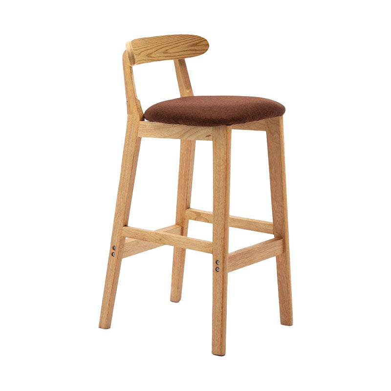 Scandinavian Rubberwood Home Barstool Matte Finish Upholstered Stool Coffee 1 Piece Clearhalo 'Bar Furniture' 'Bar Stools' 'bar_stools' 'Furniture' 'furniture_bar_stools' 'Kitchen & Dining Furniture' 4939952