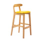 Scandinavian Rubberwood Home Barstool Matte Finish Upholstered Stool Clearhalo 'Bar Furniture' 'Bar Stools' 'bar_stools' 'Furniture' 'furniture_bar_stools' 'Kitchen & Dining Furniture' 4939957