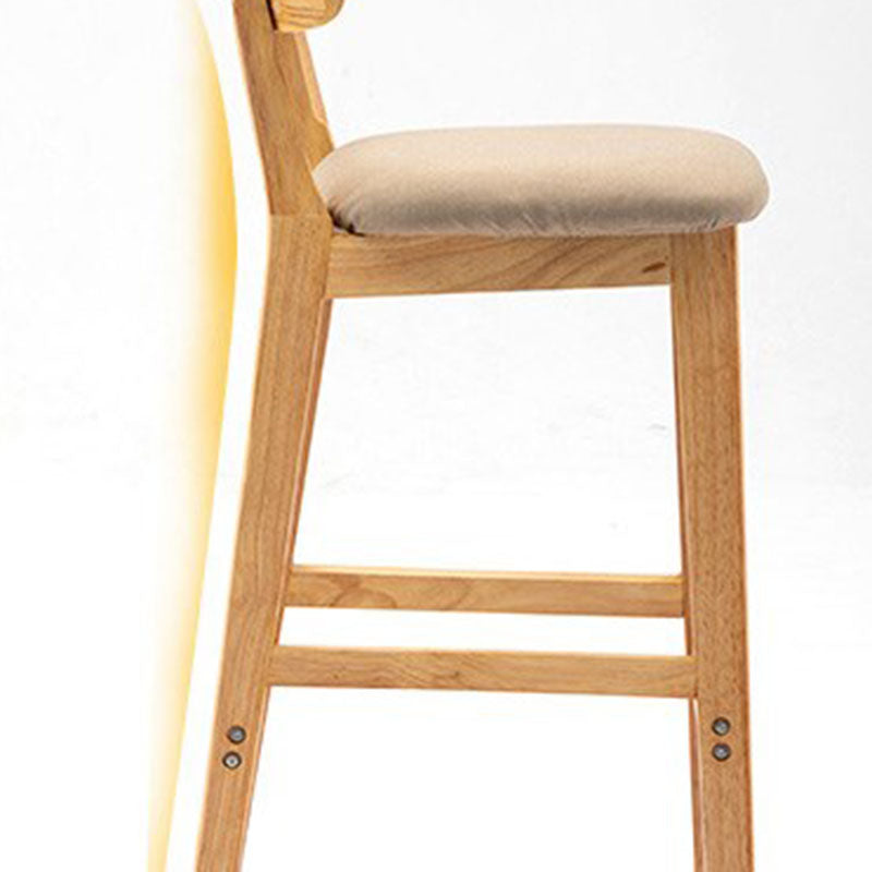 Scandinavian Rubberwood Home Barstool Matte Finish Upholstered Stool Clearhalo 'Bar Furniture' 'Bar Stools' 'bar_stools' 'Furniture' 'furniture_bar_stools' 'Kitchen & Dining Furniture' 4939961