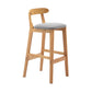 Scandinavian Rubberwood Home Barstool Matte Finish Upholstered Stool Light Gray 1 Piece Clearhalo 'Bar Furniture' 'Bar Stools' 'bar_stools' 'Furniture' 'furniture_bar_stools' 'Kitchen & Dining Furniture' 4939963
