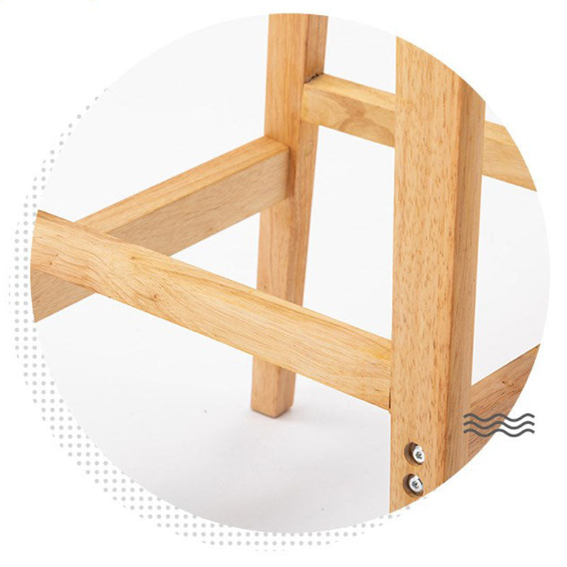 Scandinavian Rubberwood Home Barstool Matte Finish Upholstered Stool Clearhalo 'Bar Furniture' 'Bar Stools' 'bar_stools' 'Furniture' 'furniture_bar_stools' 'Kitchen & Dining Furniture' 4939964