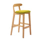 Scandinavian Rubberwood Home Barstool Matte Finish Upholstered Stool Light Green 1 Piece Clearhalo 'Bar Furniture' 'Bar Stools' 'bar_stools' 'Furniture' 'furniture_bar_stools' 'Kitchen & Dining Furniture' 4939966