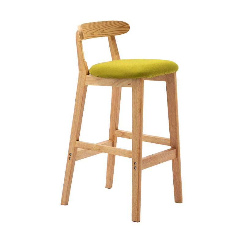 Scandinavian Rubberwood Home Barstool Matte Finish Upholstered Stool Light Green 1 Piece Clearhalo 'Bar Furniture' 'Bar Stools' 'bar_stools' 'Furniture' 'furniture_bar_stools' 'Kitchen & Dining Furniture' 4939966