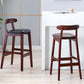 Scandinavian Rubberwood Home Barstool Matte Finish Upholstered Stool Clearhalo 'Bar Furniture' 'Bar Stools' 'bar_stools' 'Furniture' 'furniture_bar_stools' 'Kitchen & Dining Furniture' 4939967