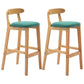 Scandinavian Rubberwood Home Barstool Matte Finish Upholstered Stool Mint Green Set of 2 Clearhalo 'Bar Furniture' 'Bar Stools' 'bar_stools' 'Furniture' 'furniture_bar_stools' 'Kitchen & Dining Furniture' 4939974