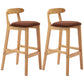 Scandinavian Rubberwood Home Barstool Matte Finish Upholstered Stool Coffee Set of 2 Clearhalo 'Bar Furniture' 'Bar Stools' 'bar_stools' 'Furniture' 'furniture_bar_stools' 'Kitchen & Dining Furniture' 4939975