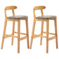 Scandinavian Rubberwood Home Barstool Matte Finish Upholstered Stool Grey Set of 2 Clearhalo 'Bar Furniture' 'Bar Stools' 'bar_stools' 'Furniture' 'furniture_bar_stools' 'Kitchen & Dining Furniture' 4939977