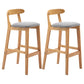 Scandinavian Rubberwood Home Barstool Matte Finish Upholstered Stool Light Gray Set of 2 Clearhalo 'Bar Furniture' 'Bar Stools' 'bar_stools' 'Furniture' 'furniture_bar_stools' 'Kitchen & Dining Furniture' 4939980