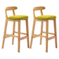 Scandinavian Rubberwood Home Barstool Matte Finish Upholstered Stool Light Green Set of 2 Clearhalo 'Bar Furniture' 'Bar Stools' 'bar_stools' 'Furniture' 'furniture_bar_stools' 'Kitchen & Dining Furniture' 4939982