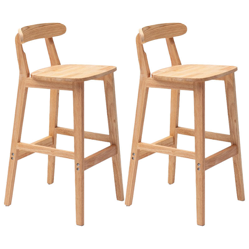 Scandinavian Rubberwood Home Barstool Matte Finish Upholstered Stool Wood Set of 2 Clearhalo 'Bar Furniture' 'Bar Stools' 'bar_stools' 'Furniture' 'furniture_bar_stools' 'Kitchen & Dining Furniture' 4939986