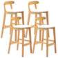 Scandinavian Rubberwood Home Barstool Matte Finish Upholstered Stool White Set of 4 Clearhalo 'Bar Furniture' 'Bar Stools' 'bar_stools' 'Furniture' 'furniture_bar_stools' 'Kitchen & Dining Furniture' 4939987