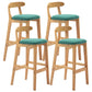 Scandinavian Rubberwood Home Barstool Matte Finish Upholstered Stool Mint Green Set of 4 Clearhalo 'Bar Furniture' 'Bar Stools' 'bar_stools' 'Furniture' 'furniture_bar_stools' 'Kitchen & Dining Furniture' 4939988